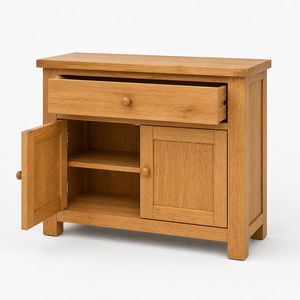 Modern Teak Solid Wood Durable <b>Kitchen</b> Cabinet Oak 1 Drawer 2 Door <b>Sideboard</b> - Export Wooden Furniture - Product Image 2