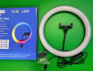 Anneau lumineux LED RGB de 12 pouces avec trépied et support de téléphone pour TikTok, YouTube, séance <span class=keywords><strong>photo</strong></span>, vidéo en direct, maquillage - Product Image 3