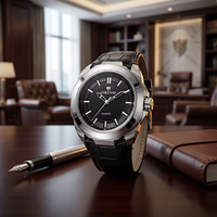 Montre classique à quartz pour homme ORINO, mouvement à aiguilles, bracelet en cuir de crocodile de 20 mm, boîtier en acier inoxydable - Montre de bureau
