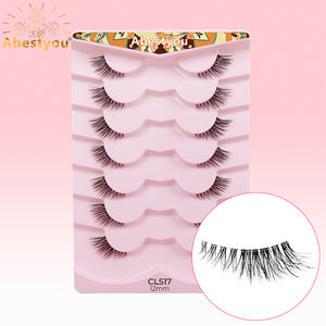 Abestyou, 7 pares de pestañas postizas Premium con banda transparente, pestañas de visón falso 3D, Ojo de gato corto, extensión de pestañas de zorro DIY en casa - Product Image 2