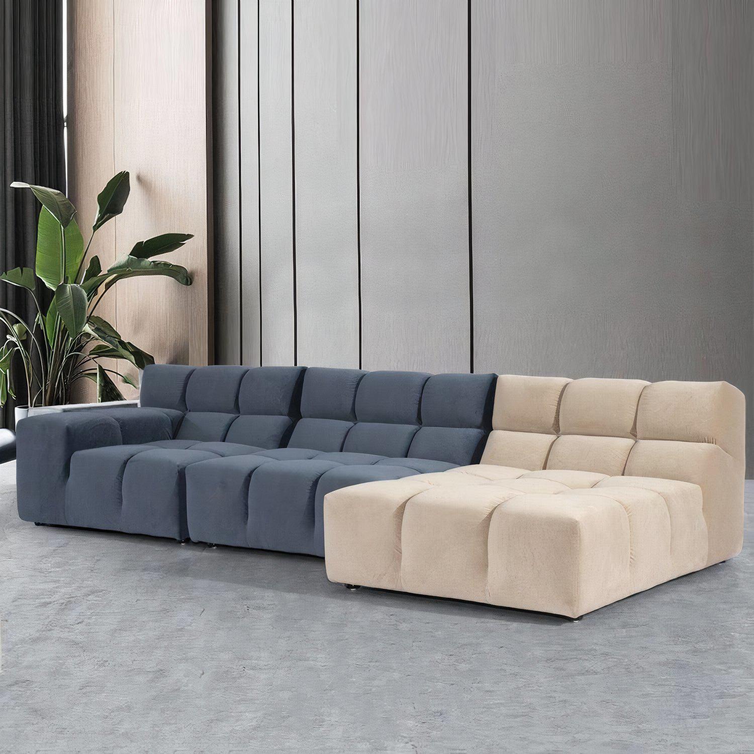 Modern New Design Contrast Color Fabric Furniture Sofa Set Comfortable Modular Living Room Sofas
