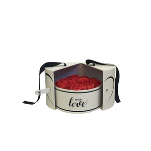 Scatola di fiori di carta d'amore a forma di <span class=keywords><strong>cuore</strong></span> con apertura a doppia porta di lusso di fascia alta per la decorazione di imballaggi per confezioni di fiori di gioielli regalo - Product Image 6