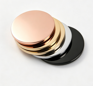 Porte-monnaie et porte-cartes rond en acier inoxydable, vierge, multicolore, gravure laser optionnelle, matériau vierge, pour bandoulière - Product Image 3