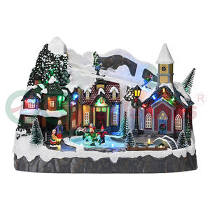 EAGLEGIFTS Set de Aldea Navideña Musical con Luces Led, Figuras de Casas de Cerámica y Escena de Tren de Resina - Product Image 6