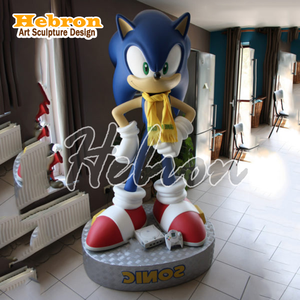 Figura de acción personalizada, figura de dibujos animados, estatua de erizo azul de tamaño real, escultura de resina de <span class=keywords><strong>Sonic</strong></span> - Product Image 6