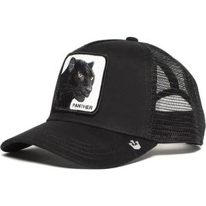 Casquette de baseball tendance en maille brodée motif animal, 6 panneaux, ajustable, en coton, Panthère noire, Tigre, Loup - Product Image 4