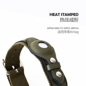 Collar de cuero para mascotas personalizable al por mayor con decoración de piel patrón sólido MOQ bajo para perros y Airtag Collar para perros Collar para mascotas - Product Image 3