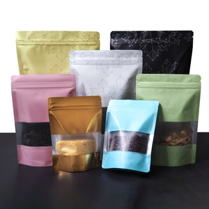 Bolsa colorida con cremallera de pie con ventana transparente Bolsa de embalaje de lámina mate para alimentos Snacks Candy Cookies - Product Image 1