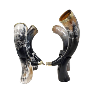 ฮอร์นดื่มเซรามิกที่แกะสลักอย่างประณีตของไวกิ้งทำมือสำหรับไวน์เบียร์วิสกี้กาแฟโดย falak World ส่งออก - Product Image 1