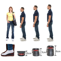 Semelles intérieures rehaussantes en PVC à 2 couches, hauteur 1,8 po, avec coussin d'air, pour hommes et femmes, inserts de talon réglables, rehausseurs de chaussures