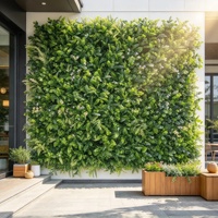 Mur végétal artificiel vert anti-UV pour extérieur, pelouse artificielle verticale pour la décoration de devanture de magasin