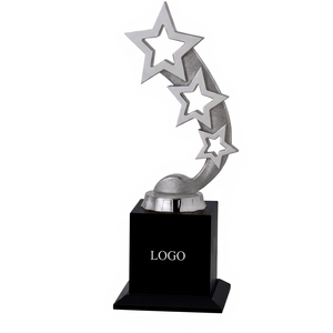 Trofeo Estrella Modelo 562, Base de Madera Grabada y Recubierta de Metal, para Deportes y Juegos, Premio Duradero - Product Image 1