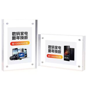 Elor personalizado alto magnético acrílico doble cara signo titular altamente transparente inclinado precio etiqueta plexiglás marco Acrílico - Product Image 6