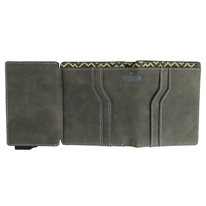 ที่ใส่นามบัตรโลหะแบบกำหนดเองหนัง PU กันขโมยอลูมิเนียมแบบสั้นสำหรับชายและหญิงดีไซน์ป๊อปอัพความจุขนาดใหญ่ - Product Image 3