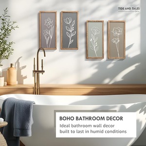 3D PVC Art Deco leggero Ready-to-Hang incorniciato muro Art Set 4 bambù Rattan artigianato bagno <span class=keywords><strong>soggiorno</strong></span> camera da letto ufficio - Product Image 2