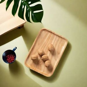 Solid Wood <b>Tray</b> Rectangular Rubberwood Serving <b>Tray</b> For <b>Tea</b> Coffee Home Dining - Product Image 4