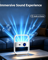 Projecteur HTP A6 Smart LCD LED 400 Lumens 3D Ready HIFI Stéréo avec haut-parleurs intégrés Android 13 1080p Mini Home Cinéma Portable