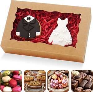 Коробки для выпечки JOHOPACK, 50 шт., 7 x 4 <span class=keywords><strong>3</strong></span>/8 x 1 1/<span class=keywords><strong>2</strong></span> дюйма, с окном, для печенья, кукурузных и яичных изделий - Product Image 5