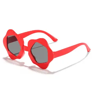 Wholesale Five-Pointed Star Kids Sunglasses Circular PC Frame with Floral Shades Fashionable Outdoor Glasses for Girls