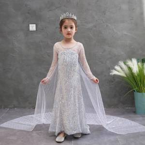 Costume de fête de luxe pour fille, robe de princesse Elsa bleue HP, paillettes, pour anniversaire et Noël - Product Image 6