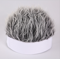 Bonnet Hip Hop pour homme et femme avec cheveux à pointes Perruque courte rétro drôle Casquette ajustable Streetwear