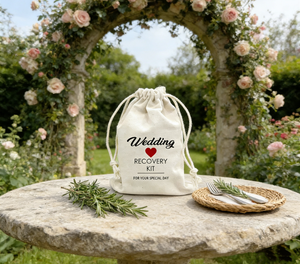 Kit anti-gueule de bois en coton biologique de haute qualité, sacs de bienvenue personnalisés pour invités de mariage, autocollants artisanaux recyclables, bougies à cordon - Product Image 5