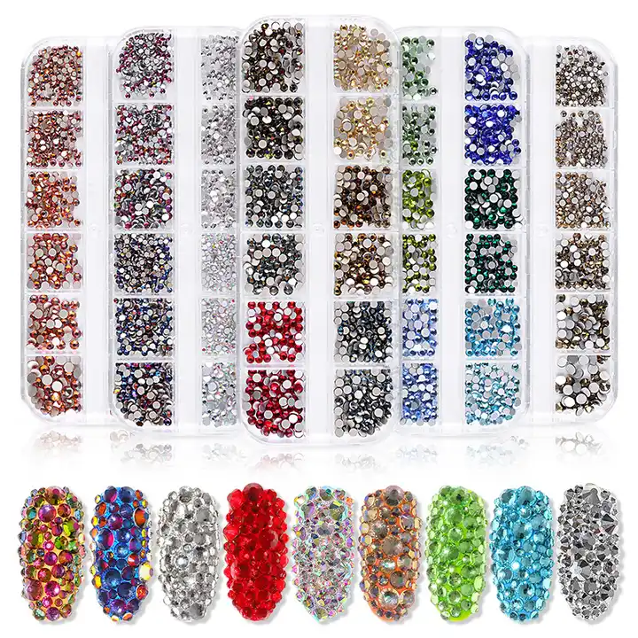 1 BOX OF Flat Back Rhinestones Rhinestones Flatback Nail Diamonds