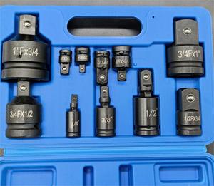 Bộ cờ lê impact chất lượng cao 11 món màu đen, dụng cụ cầm tay, Cr-V, dùng cho sửa chữa ô tô, chuyển đổi cho máy vặn impact - Product Image 1