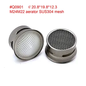 M24/M22 Aerator Keran Wastafel Putar, Suku Cadang Pengganti Aerator Keran Aliran Busa Plastik Aerator SUS304 Mesh