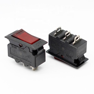 Kuoyuh 94N 10A thermal overload protector circuit breaker for power strip with 3 pin red light rocker switch