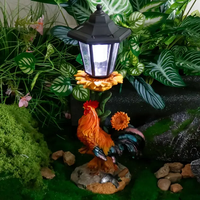 Personnalisé Coloré Polyrésine Coq Solaire Lumière Nautique Moderne Amour-Pyramide En Forme De Lampe Solaire Jardin Décor De Noël Ornement Art