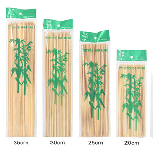 Brochetas de bambú puramente natural de 35cm, 30cm, 25cm y 20cm para barbacoa, cocina, repostería y frutas, hechas en China. - Product Image 1