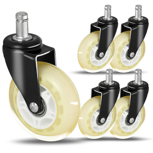 2.5 " / 3" Rodas giratórias com segurança macia PU Sem ruído Rodas de cadeira (Pack of 5) Rodízio Rodas para Móveis - Product Image 1