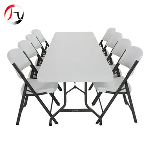 Folding Outdoor Table Outdoor Furniture Hdpe Folding Rectangle Restaurant Event Banquet 8 People Table