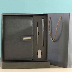 Carnet A5 en cuir PU haut de gamme 2024 2025, personnalisable, coffret exquis, cadeau d'affaires, 4 pièces dans un ensemble - Product Image 3