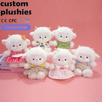 Peluche Mouton Mignon et Moelleux avec Tenue Imprimée Lait, Jouet en Peluche Doux pour Enfants, Idéal comme Cadeau