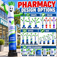 Ballon publicitaire gonflable Air Dancer pour pharmacie, idéal pour une visibilité claire de votre emplacement et de votre communauté, conception personnalisée pour affichage en magasin.