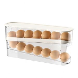 Egg Box Storage Refrigerator Food Grade <b>Rolling</b> Egg <b>Rack</b> Kitchen Fresh Side Door Refrigerator Storage Injection Plastic - Product Image 5