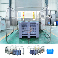 Machine de lavage de paniers et caisses de transport en SUS304, avec bac de lavage et boîtes en plastique