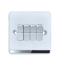 VBQN UK Standard Applique murale domestique 10A 1/2 voies 1/2/3/4 Gang bouton poussoir 250V PC interrupteurs électriques