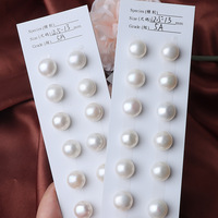 Vente en gros 1 paire de perles de culture d'eau douce demi-percées sans noyau de 12,5-13 mm pour la fabrication de boucles d'oreilles