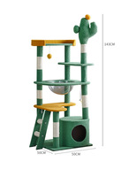 Commerce extérieur Vente directe usine LeChong Arbre à chat grand format style Cactus Modèle Wizard Oz-5 en panneau de densité avec griffoir et lit confortable