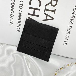 Pochette à bijoux rectangulaire en faux daim de qualité supérieure, sac cadeau en microfibre pour collier et pendentif, organisateur à rabat carré pour la Saint-Valentin - Product Image 2