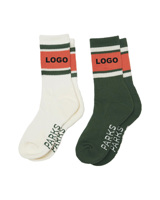Chaussettes de sport THETA en coton peigné rayé de haute qualité pour hommes, épaisses et côtelées, blanches, pour le sport