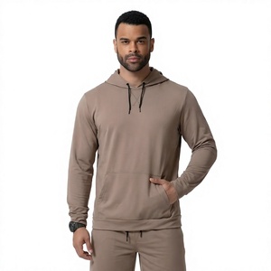 Conjunto Deportivo Informal para Hombre, con Capucha, Color Sólido, 100% Algodón, con Cordón Ajustable, Logotipo Frontal, Manga Larga, para Invierno - Product Image 1