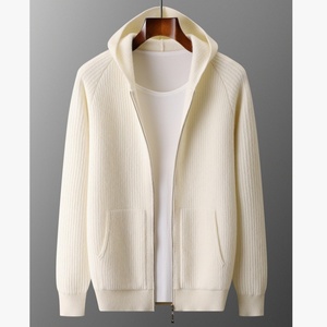Felpa in Lana Merino 100% per <span class=keywords><strong>Uomo</strong></span> con Logo Personalizzato OEM ODM, Design Foderato, Tinta Unita, Invernale, <span class=keywords><strong>Taglie</strong></span> Grandi, <span class=keywords><strong>Felpe</strong></span> con Cappuccio Lavorate a Maglia - Product Image 1