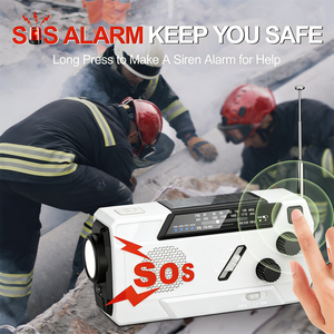Radio d'<span class=keywords><strong>urgence</strong></span> portable pour la survie, radio météo à manivelle solaire auto-alimentée avec chargeur de téléphone, radio AM/FM/NOAA - Product Image 2