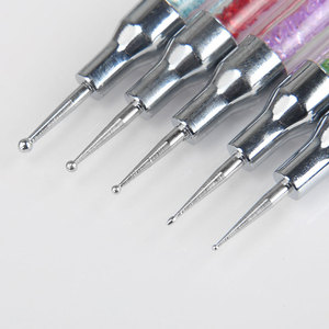 Pinceau à ongles double tête, double usage, fibres artificielles, manche en plastique, stylo de gaufrage, stylo de précision, aiguille de précision, lot de 5 - Product Image 5