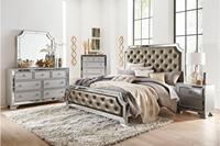 Dernier modèle de mobilier ancien pour chambre à coucher ensemble miroir moderne de luxe pour chambre à coucher lit king size avec miroir