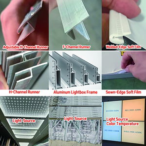 Système de plafond intérieur rectangulaire en PVC et aluminium, <span class=keywords><strong>film</strong></span> souple effet ciel nuage, membrane extensible transparente ignifuge pour caisson lumineux de centre commercial - Product Image 6